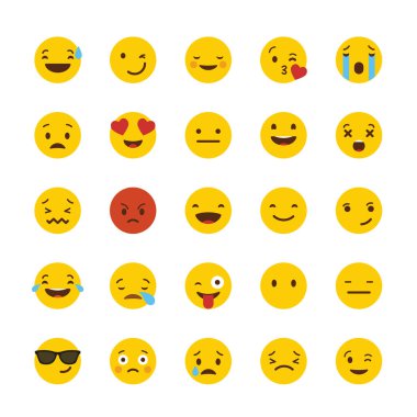 Tasarlamak vektör emoji Icon set