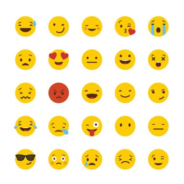 Tasarlamak vektör emoji Icon set