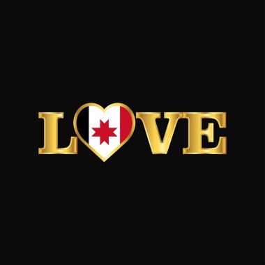 Altın aşk tipografi Udmurtya bayrak tasarlamak vektör