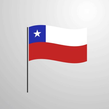 Bayrak, vektör çizim sallayarak Şili