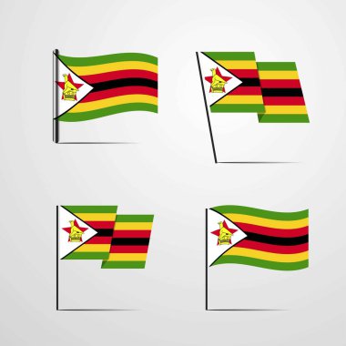 Zimbabve bayrağı simge vektör çizim