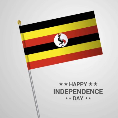 Uganda bağımsızlık günü tipografik tasarım bayrak vektör ile
