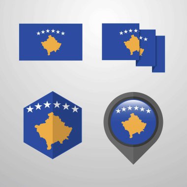 Kosova bayrağı tasarım vektör ayarla