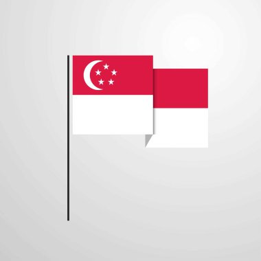 Bayrak tasarlamak vektör sallayarak Singapur