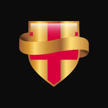 Georgia bayrak altın rozet tasarlamak vektör