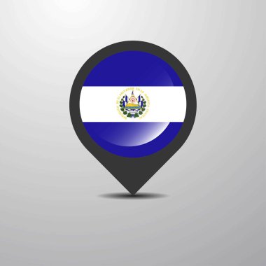 El Salvador Haritası PIN, vektör çizim