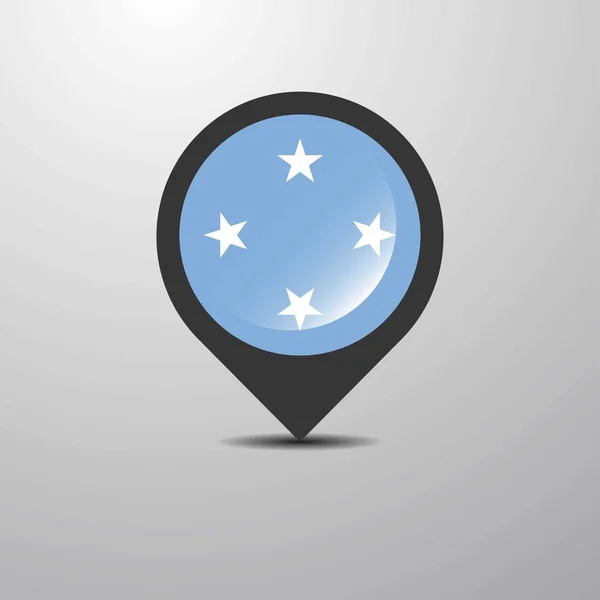 Micronesia Estados Federados Mapa Pin Vector Ilustración — Archivo Imágenes Vectoriales