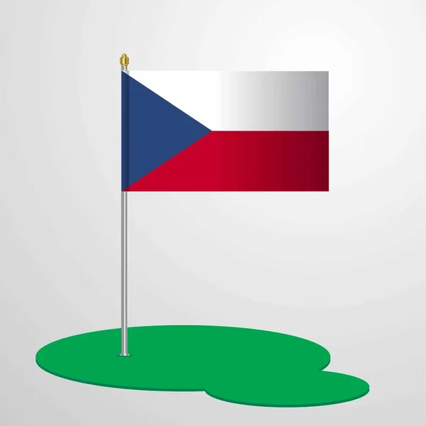 Czech Republic Flag Pole — Stock Vector