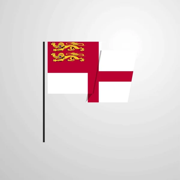 Sark Κυματίζει Σημαία Διανυσματική Σχεδίαση — Διανυσματικό Αρχείο
