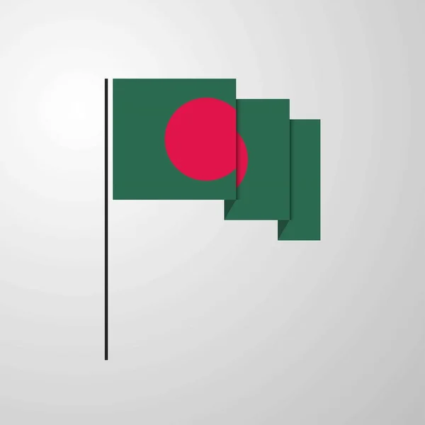 Bangladesh Waving Flag Creative Background — Stock Vector