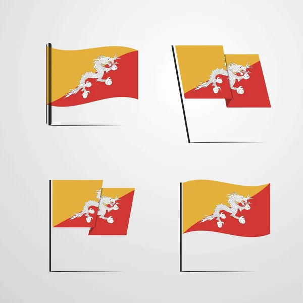 Bhutan Flag Icon Vector Illustration — Stock Vector
