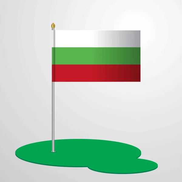 Bulgarije Flag Pole Vectorillustratie — Stockvector