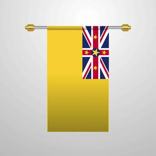 Niue Opknoping Vlag Vector — Stockvector