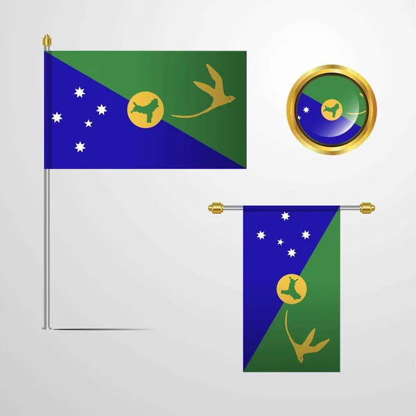 クリスマス島の旗アイコン ベクトル図 — ストックベクタ