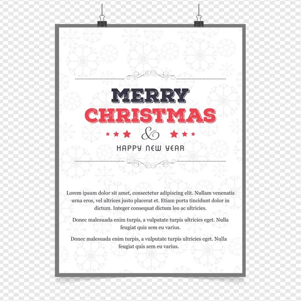 Веселий Різдвяний Дизайн Вітання Білим Фоном Вектор — стоковий вектор