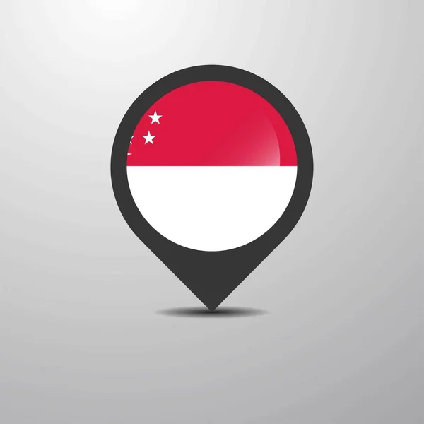 Singapore Map Pin Gambar Vektor - Stok Vektor