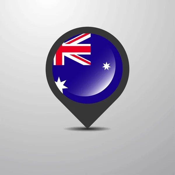 Australië Kaart Pin Vectorillustratie — Stockvector