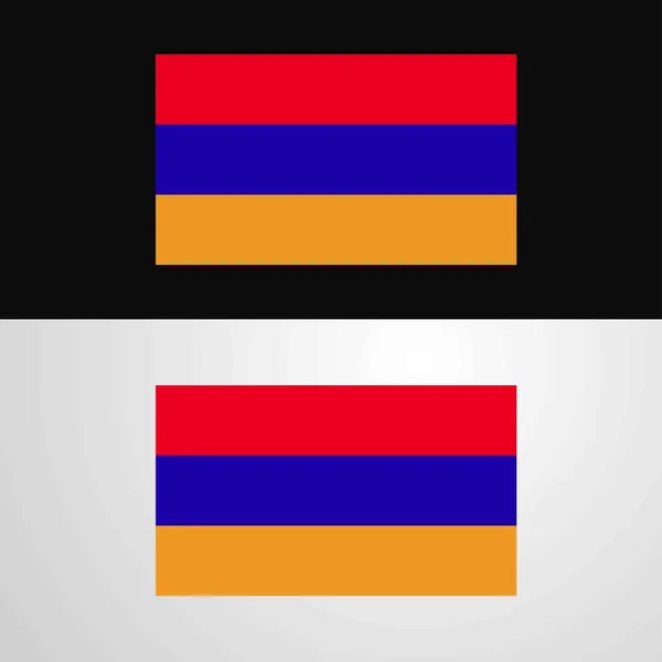 Desain Banner Bendera Armenia - Stok Vektor