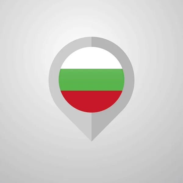 Mapa Puntero Navegación Con Vector Diseño Bandera Bulgaria — Archivo Imágenes Vectoriales