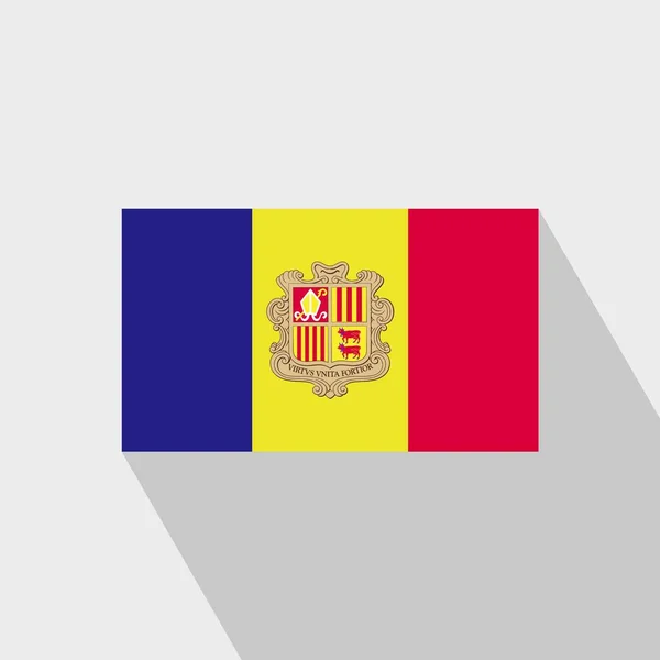 Andorra Flagga Long Shadow Design Vektor — Stock vektor