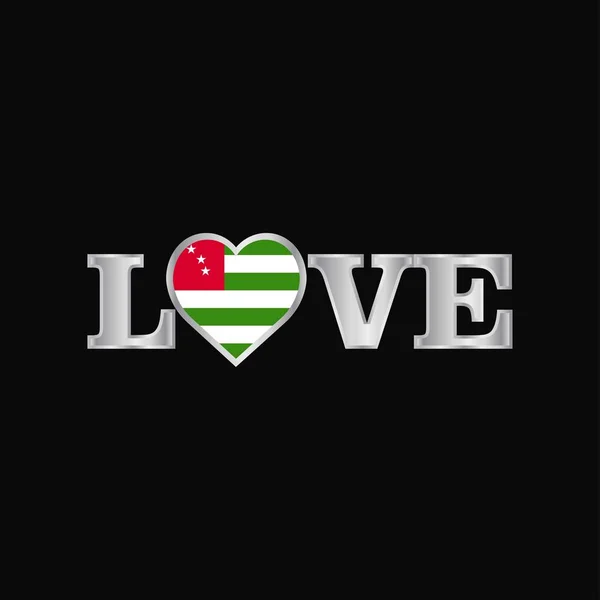 Tipografía Del Amor Con Vector Diseño Bandera Abjasia — Archivo Imágenes Vectoriales