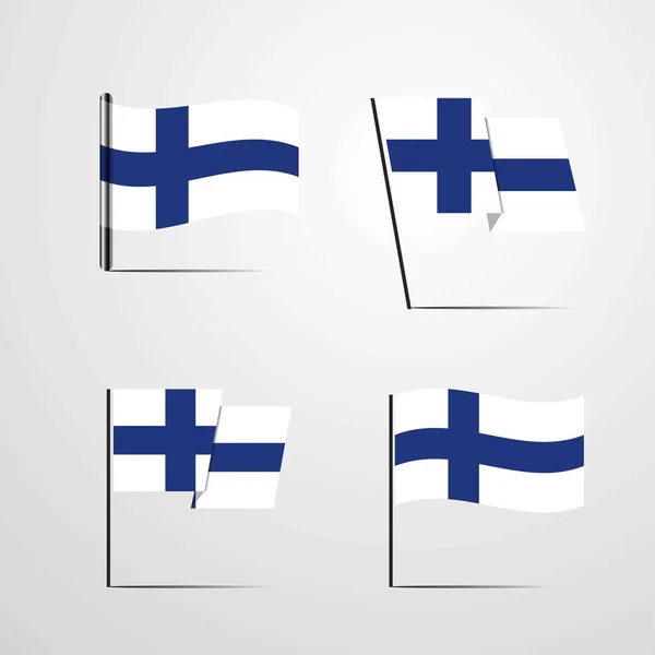 Finlande Icône Drapeau Illustration Vectorielle — Image vectorielle