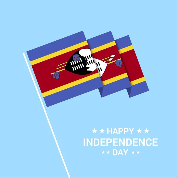 Swaziland Independence Day Typographic Design Flag Vector — Stock Vector