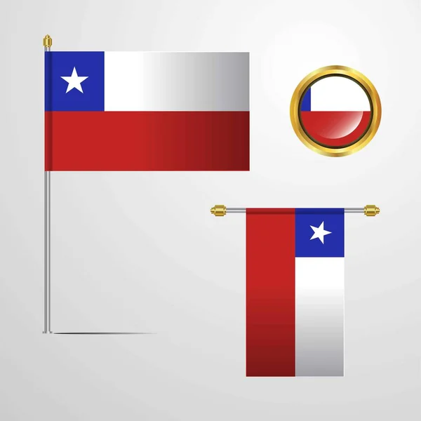 Icono Bandera Chile Vector Ilustración — Archivo Imágenes Vectoriales