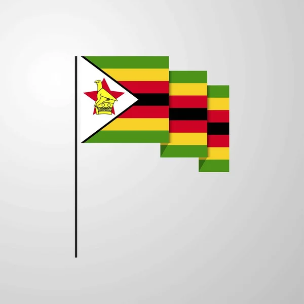 Zimbabue Ondeando Bandera Fondo Creativo — Archivo Imágenes Vectoriales