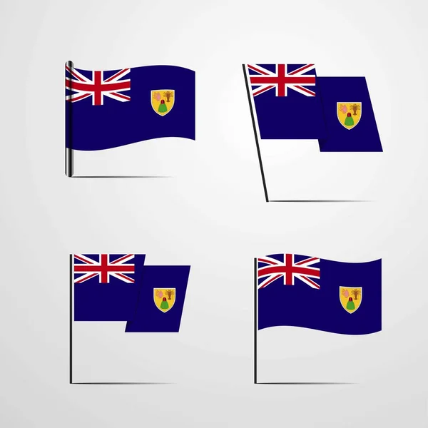 Ostrovy Turks Caicos Vlajka Ikonu Vektorové Ilustrace — Stockový vektor