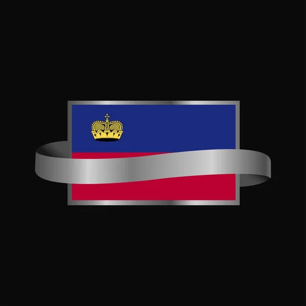 Bandeira Liechtenstein Design Banner Fita — Vetor de Stock
