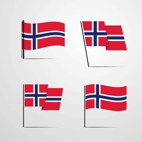 Прапор Норвегії Значок Векторні Ілюстрації — стоковий вектор