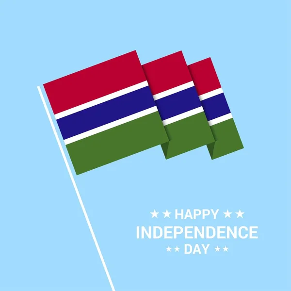 День Незалежності Гамбії Друкарські Дизайн Векторний Прапор — стоковий вектор