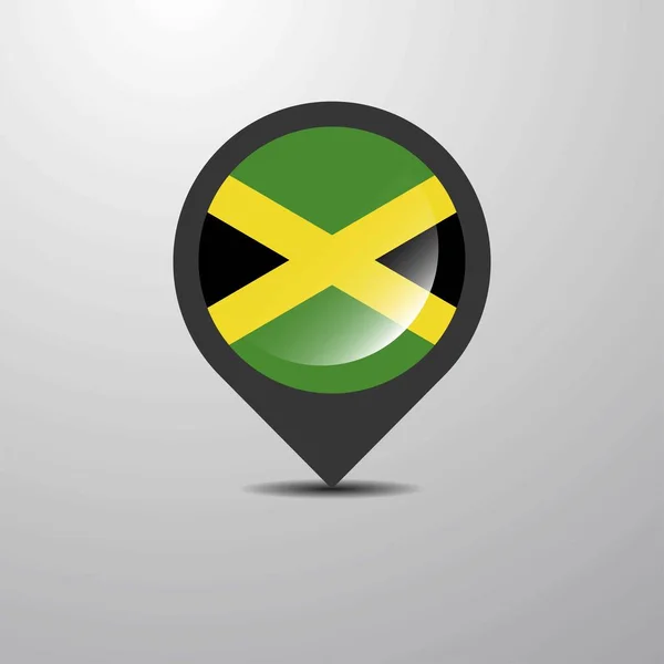 Jamaica Map Pin Vector Illustration — Stock Vector