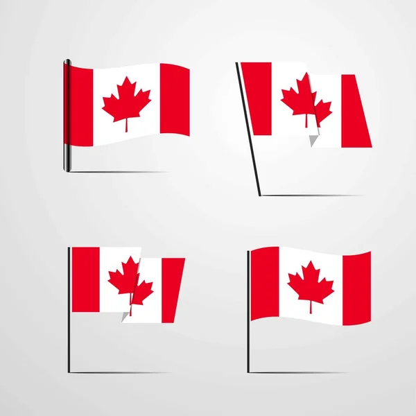 Canada Vlag Pictogram Vector Illustratie — Stockvector