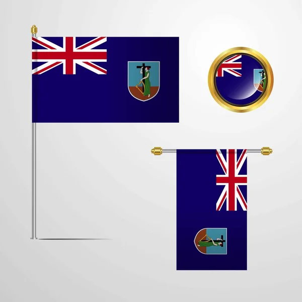 Montserrat Vlag Pictogram Vectorillustratie — Stockvector