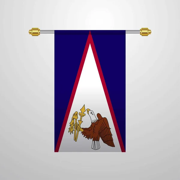 Bandeira Americana Samoa Pendurada — Vetor de Stock