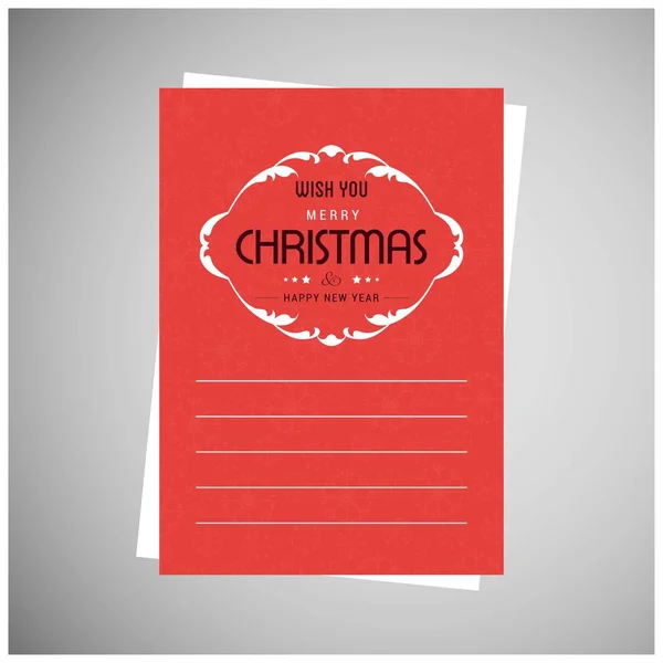 Diseño Tarjetas Felicitaciones Navideñas Con Vector Fondo Rojo — Vector de stock