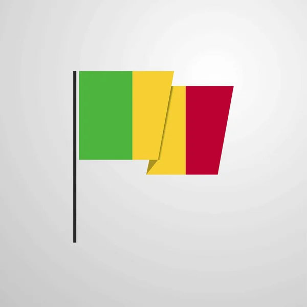 Mali Melambaikan Vektor Desain Bendera - Stok Vektor