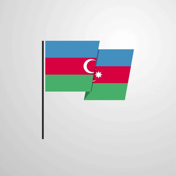 Azerbaijan Schwenkt Flagge Design Vektor — Stockvektor