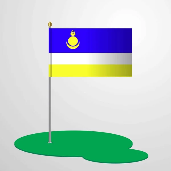 Boerjatië Flag Pole Vectorillustratie — Stockvector