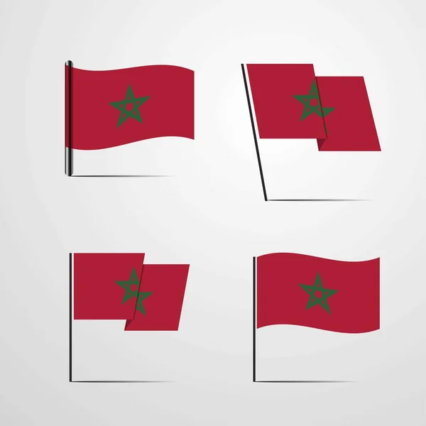 Marokko Flagge Symbol Vektor Illustration — Stockvektor