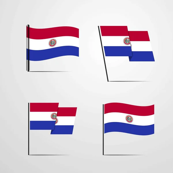 Парагвай Прапор Іконку Векторні Ілюстрації — стоковий вектор