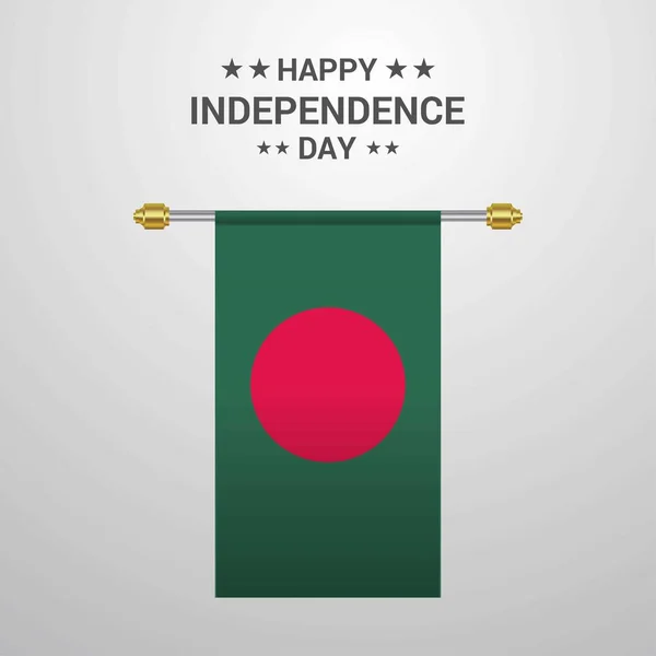 Bangladesh Independence Day Hanging Flag Background — Stock Vector