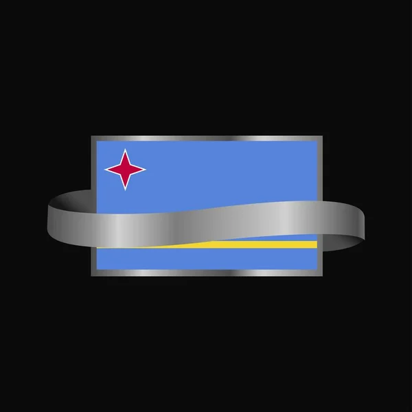 Aruba Flagga Ribbon Banner Design — Stock vektor