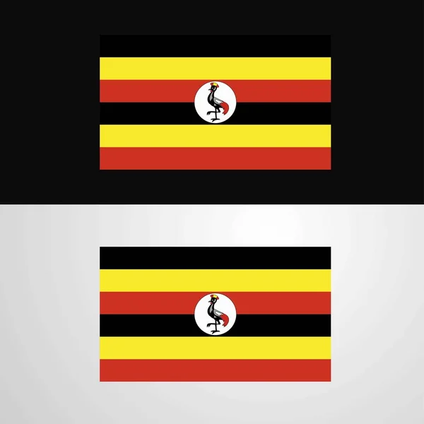 Uganda Flag Banner Design — Stock Vector