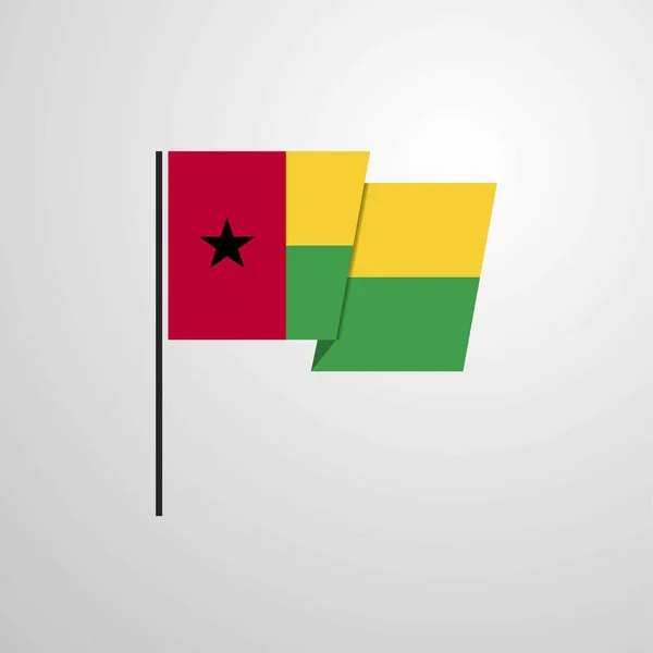 Γουινέα Μπισάου Κυματίζει Σημαία Διανυσματική Σχεδίαση — Διανυσματικό Αρχείο