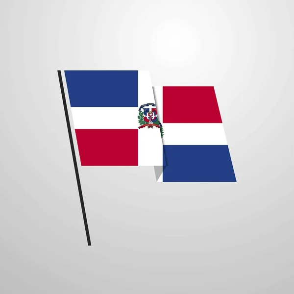 Drapeau République Dominicaine Icône Vectoriel Illustration — Image vectorielle
