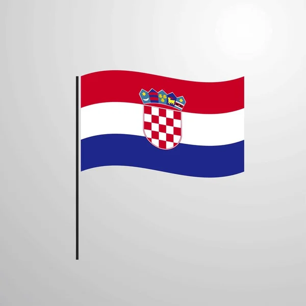 Croatie Agitant Drapeau Illustration Vectorielle — Image vectorielle