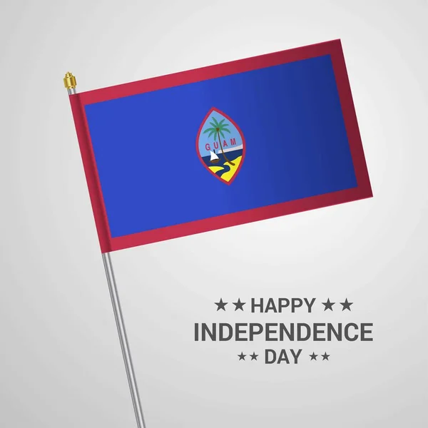 Guam Día Independencia Diseño Tipográfico Con Vector Bandera — Vector de stock